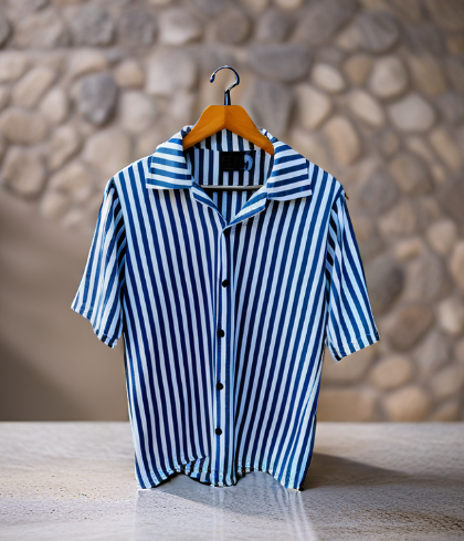 Striped Button-Down Collar Casual Shirt